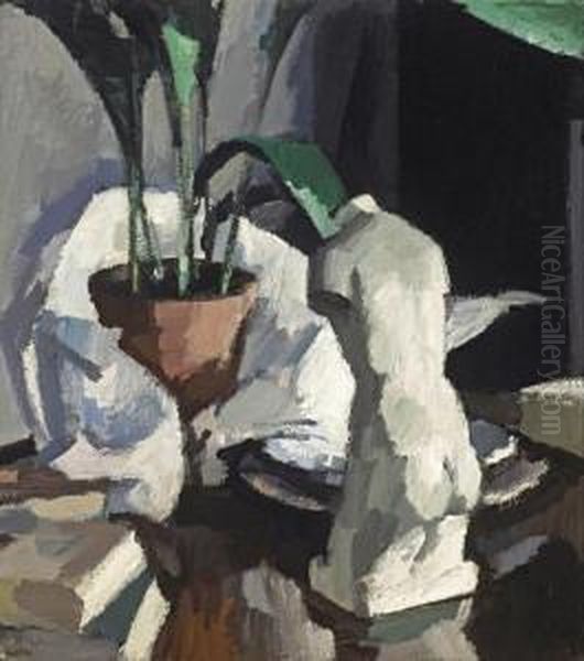 Still Life With Statuette And Aspidistra - view 1