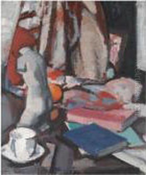 Still Life With Statuette And Books - view 1