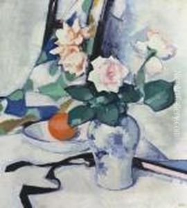 Still Life With Pink Roses by Samuel John Peploe