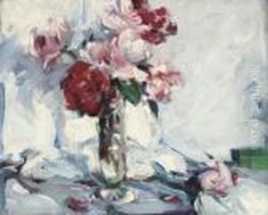 Pink And Red Roses In A Vase