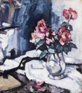 Roses In A Glass Vase
