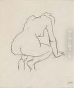 Study Of Crouching Nude