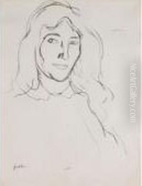 Portrait Of A Woman With Long Hair - view 1