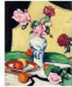 Still Life With Oranges And Roses In An Oriental Vase by Samuel John Peploe