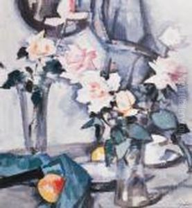 Roses And Teacup by Samuel John Peploe