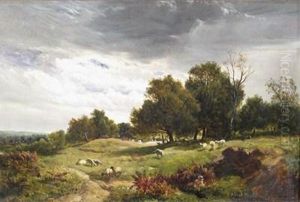 A Shepherd And His Flock On A Moor