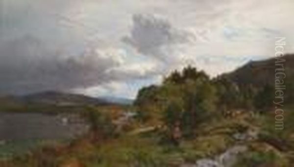 Paysage De Montagnes Aux Bergers Et Vaches - view 1