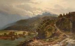 Figures And Cattle In A Mountain Landscape