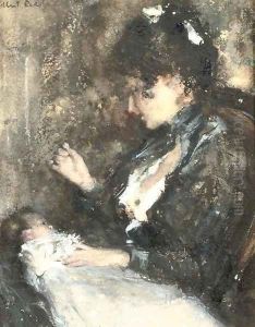 Moedervreugd Tjieke with her first-born baby Albertine by Albert Roelofs