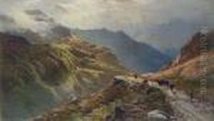 Cattle Drovers On A Highland Pass