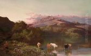 Sunset Over The Mountains by Sidney Richard Percy