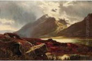 On The Welsh Hills Near Capel Currig by Sidney Richard Percy