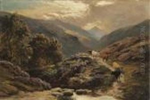 Cattle In A Highland Landscape by Sidney Richard Percy