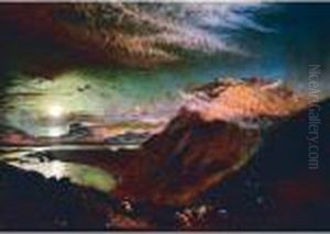 Highland Loch In Moonlight by Sidney Richard Percy