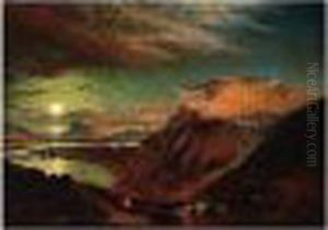 Attributed To Richard , Highland
Loch In Moonlight, Oil On Canvas, 64 X 89 Cm.; 25 1/4 X 35 In by Sidney Richard Percy