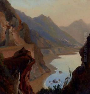 A View Of The Amalfi Coast Near Naples by Jean-Charles Joseph Remond