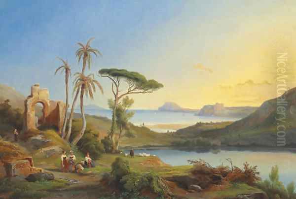 Vue du Cap Misene et du Lac d'Averne (pres de Naples) - view 1