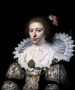 Portrait of an Elegant Lady with an Embroidered Dress by Jan Anthonisz. van Ravestyn
