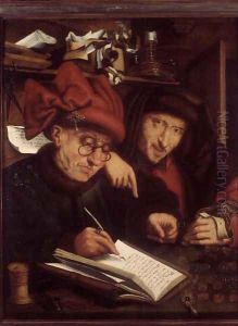 The Money Lenders, after Massys by Jan Anthonisz. van Ravestyn