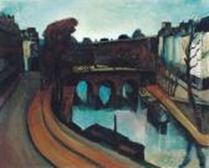 The Seine In Paris by Vilmos Perlrott-Csaba