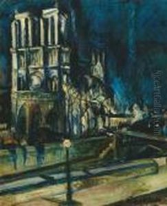 The Notre-dame In Paris, Second Half Of 1920s by Vilmos Perlrott-Csaba