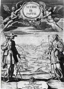 Astree and Celadon, illustration from Astree by Honore d'Urfe 1557-1625 by Daniel Rabel