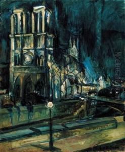 The Notre Dame In Paris by Vilmos Perlrott-Csaba