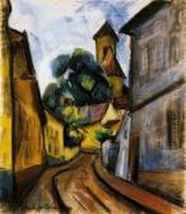 Street In Szentendre by Vilmos Perlrott-Csaba
