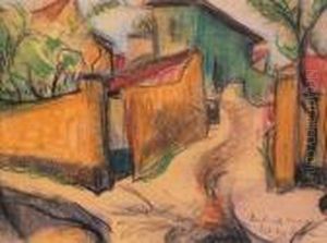 Street Of Szentendre by Vilmos Perlrott-Csaba