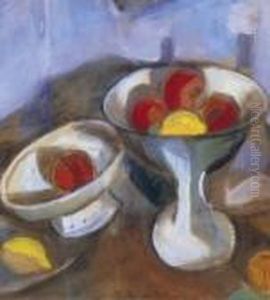 Still Life Of Apples by Vilmos Perlrott-Csaba