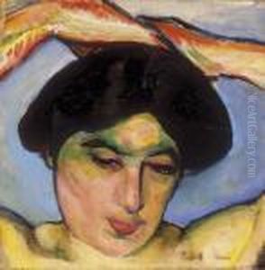 Black - Haired Woman by Vilmos Perlrott-Csaba