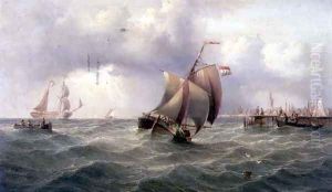 A Dutch Pink off a Jetty by Henry Redmore