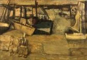 In The Harbour, Brittany by Constant Permeke