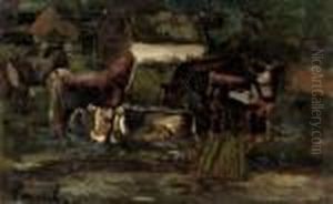 Cows In A Meadow by Constant Permeke