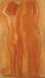 Twee Staandenaakten.
Deux Nus Debout by Constant Permeke