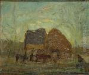 Landschap Metboerinnen. by Constant Permeke