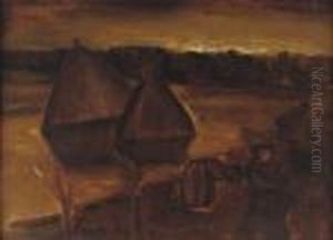 A Landscape With Farmers And Haystacks by Constant Permeke