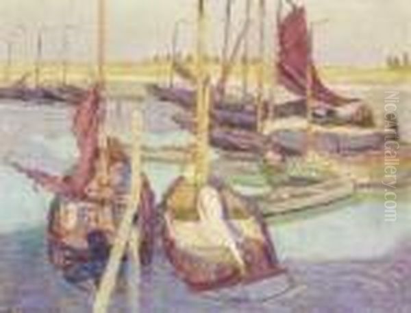 Boats In A Harbour, Ostende - view 1