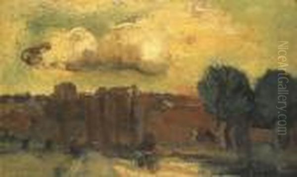 Landscape With A Man On A Bicycle - view 1