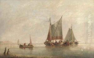Fishermen pulling in their nets by Henry Redmore