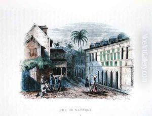 Rue de Cayenne, French Guyana, illustration from Les Francais par Eux-memes, ed. L.Curmer, 1841 by Maximilie Radiguet