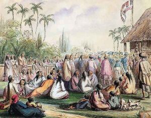 The French Protectorates pavilion in Tahiti in 1842, c.1842-48 by Maximilie Radiguet