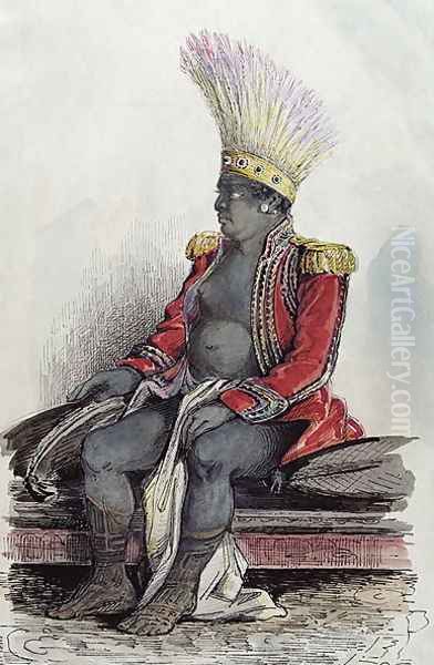 King Temoana on the island of Nuka-Hiva dressed in the uniform of a French colonel, c.1841-48 - view 1
