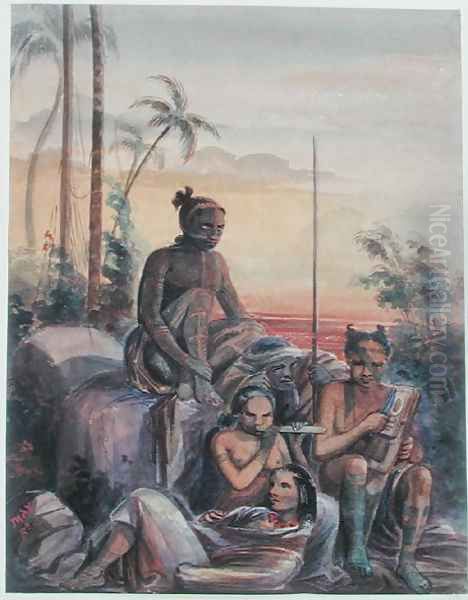 Inhabitants of the Marquesas Islands, c.1841-48 - view 1