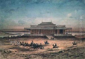 The Empress Eugenie travelling to the Inauguration of the Suez Canal in 1869, from a souvenir album, 1869