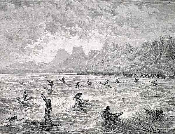 Hawaiian Games, illustration from Le Tour du Monde, 1872 - view 1
