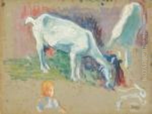 Chevre - Mouton Esquisse by Jean Misceslas Peske