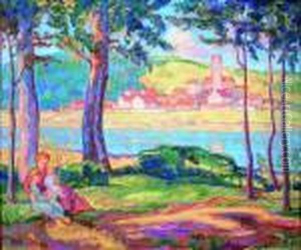 Mere Et Enfants Pres De La Riviere - view 1