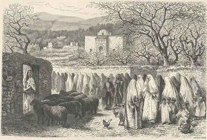 Marabout and Procession: Tlemcen, engraved by Henri Theophile Hildibrand 1824-97 by Edouard Riou