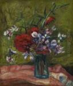 Fleurs Dans Un Vase Vert by Jean Misceslas Peske